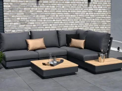 Copenhagen Lounge Tisch 90x90cm Alu-Teak