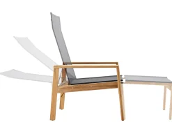 Deckchair Safari inkl. Hocker Teak Softex coal