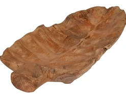 Deko-Schale Blatt Teakholz 50x18x5cm