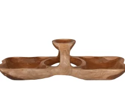 Dekoschale Teak mit 3 separaten Ablagen 50x20x12cm
