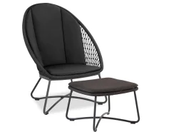 Design Lounge Relax Set Kuta Alu Kordelgeflecht Rope