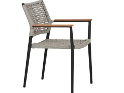 Dining Sessel Alila Alu Rope mit Teak-Armlehnen anthrazit|Moon Dust