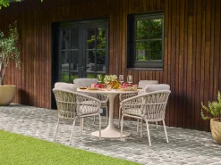 Dining Sessel Tosca Alu Rope Camel sand | natural mixed weave