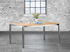 Dining Tisch Classic Edelstahl Teak 160 x 100 cm