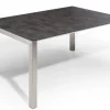 Doppel-Ausziehtisch Sydney Edelstahl HPL 160-210-260x100cm