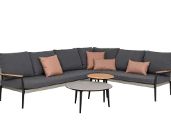 Ecklounge Set Alila links verlängert Alu Rope mit Teak anthrazit|Moon Dust