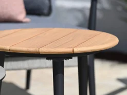 Ecklounge Set Alila rechts verlängert Alu Rope mit Teak anthrazit|Moon Dust