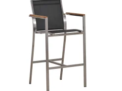 Edelstahl Barhocker Palladium Teak silvergrey