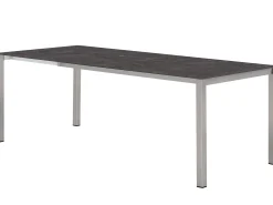 Edelstahl Dekton Ausziehtisch Livigno 160/220x100cm