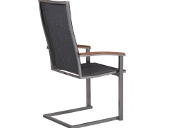 Edelstahl Freischwinger Rhodium Teak dark-smoke