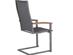 Edelstahl Freischwinger Rhodium Teak light-smoke