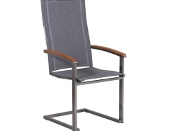Edelstahl Freischwinger Rhodium Teak light-smoke
