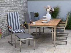 Edelstahl Fußhocker Rhodium dark-smoke