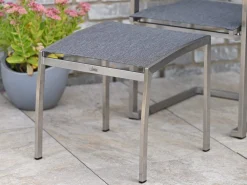 Edelstahl Fußhocker Rhodium dark-smoke