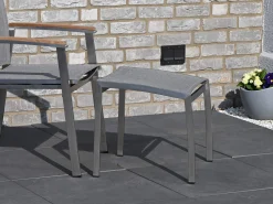Edelstahl Fußhocker Rhodium light-smoke