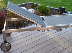 Edelstahl Gartenliege Palladium Easy Lift silvergrey