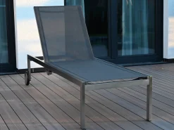 Edelstahl Gartenliege Palladium Easy Lift silvergrey