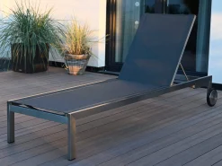 Edelstahl Gartenliege Palladium silvergrey