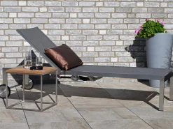 Edelstahl Gartenliege Rhodium Easy Lift dark-smoke