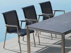 Edelstahl Gartensessel Castello carbon-grey