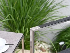 Edelstahl Highback Stapelsessel Karat softsling black