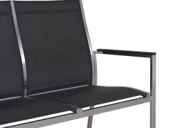 Edelstahl 2-Sitzer Bank Palladium silvergrey