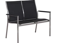 Edelstahl 2-Sitzer Bank Palladium silvergrey
