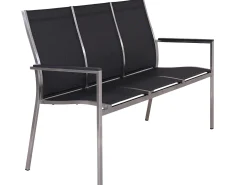 Edelstahl 3-Sitzer Bank Palladium silvergrey