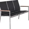 Edelstahl 3-Sitzer Bank Palladium Teak silvergrey