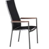 Edelstahl Stapelsessel Palladium Teak Highback silvergrey