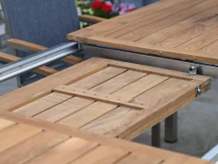 Edelstahl Teak Ausziehtisch Valis 240/310x100cm