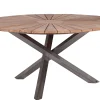 Edelstahl Teak Gartentisch Rhodium Ø134cm