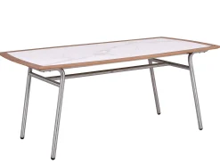 Edelstahl Teak Keramik Diningtisch Elara 180x100cm
