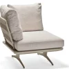 Enya Lounge Eckelement Alu mit Kordel greige Kissen Vanilla