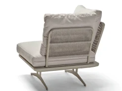 Enya Lounge Eckelement Alu mit Kordel greige Kissen Vanilla