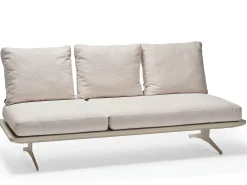 Enya Lounge/Liege/Sofa Alu mit Kordel greige Kissen Vanilla