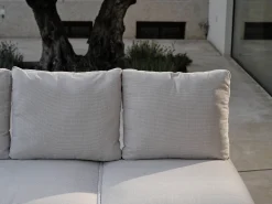 Enya Lounge/Liege/Sofa Alu mit Kordel greige Kissen Vanilla