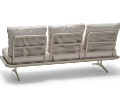 Enya Lounge/Liege/Sofa Alu mit Kordel greige Kissen Vanilla