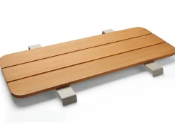 Enya Verbindungstisch greige mit Tischplatte Teak