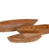 3-er Set Deko-Schalen Boot Teakholz 30/40/50cm