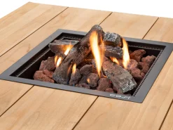 Feuertisch Cosiloft 100 black Teak Top