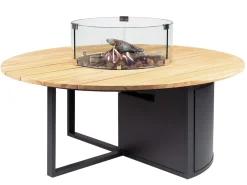 Feuertisch Cosiloft Round 120 black mit Glasrahmen
