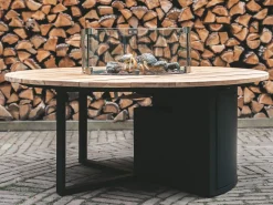 Feuertisch Cosiloft Round 120 black mit Glasrahmen
