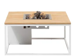 Feuertisch Cosiloft 100 white Teak Top