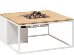 Feuertisch Cosiloft 100 white Teak Top