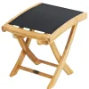 Fußhocker Fairchild Teak Textilene® schwarz