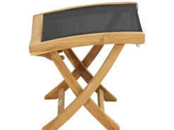 Fußhocker Fairchild Teak Textilene® schwarz