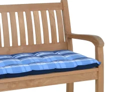 Gartenbankauflage blau-beige-kariert 110cm