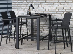 Garten-Barhocker Oriental Aluminium Outdoorgewebe anthrazit|anthrazit