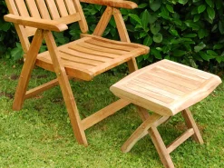 Gartenhocker Holz Teak Silfia 42x40cm